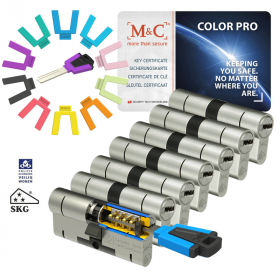 M&C Color Pro 32/32 set 7 cilindersloten met 8 sleutels SKG3