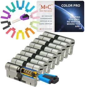 M&C Color Pro set van 9 cilinders 32/32 met 9 sleutels SKG***